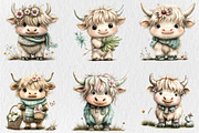 Watercolor Summer Highland Cow Clipa, a Seasonal Illustration by Rose Art (Thumbnail 4 of 6)