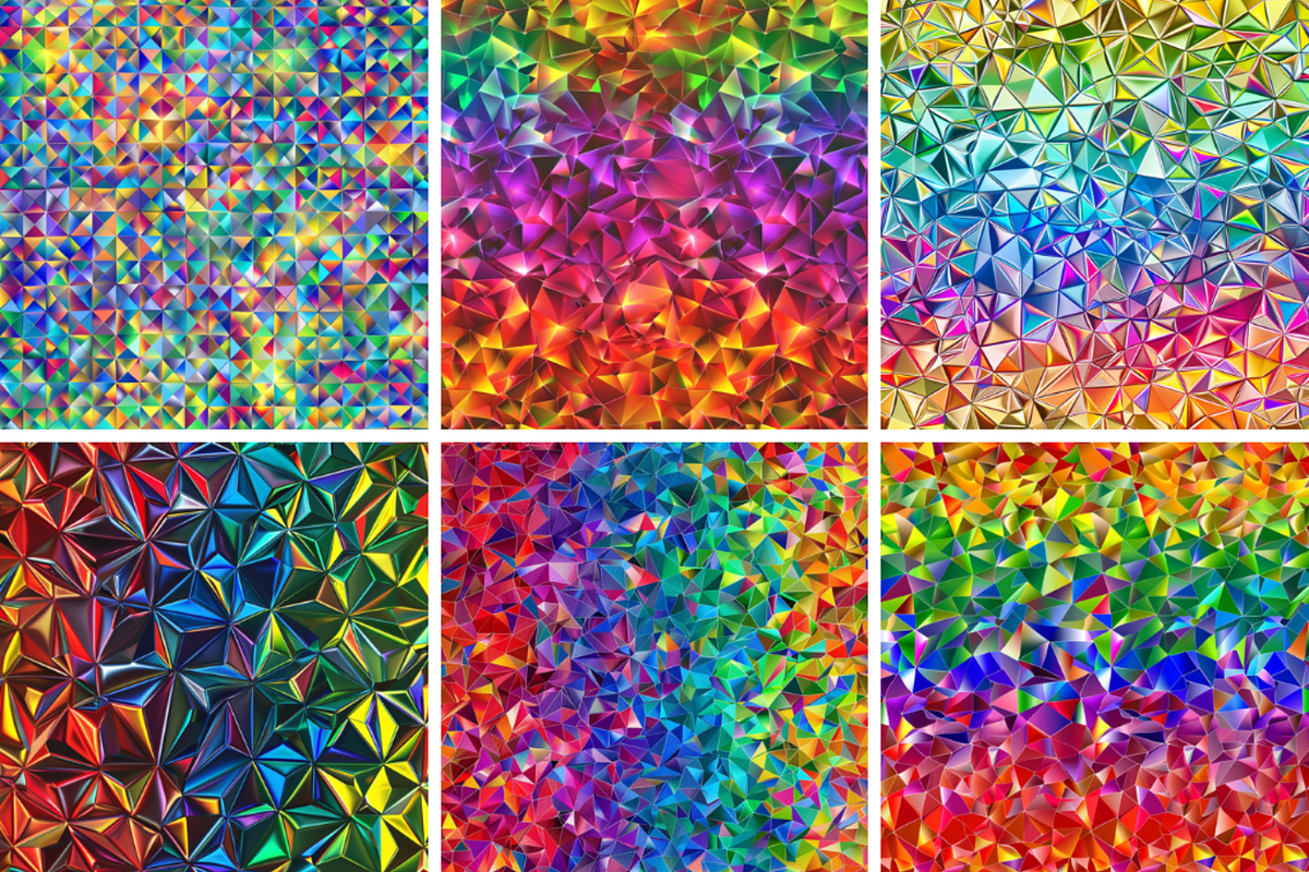 Rainbow Prismatic Texture Patterns, a Pattern Graphic by PrintablesByFranklyn (Photo 2 of 4)