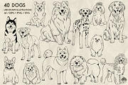 Dogs Line Art + Procreate Stamps, an Animal Illustration by Skliarova (Thumbnail 3 of 4)