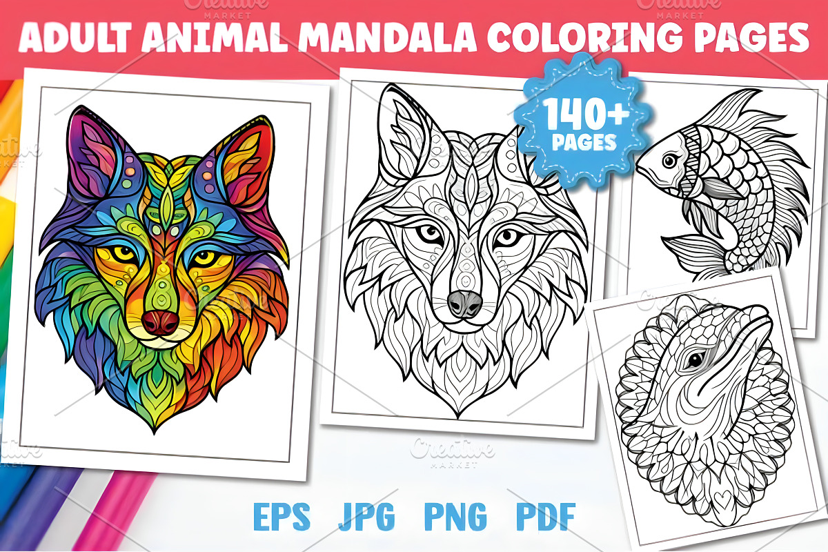140 Adults Animal Mandala Book, an Animal Illustration by Ink Gallery (Photo 1 of 6)