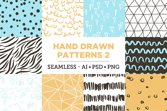 10 Seamless Hand Drawn Patterns v.2 preview 4