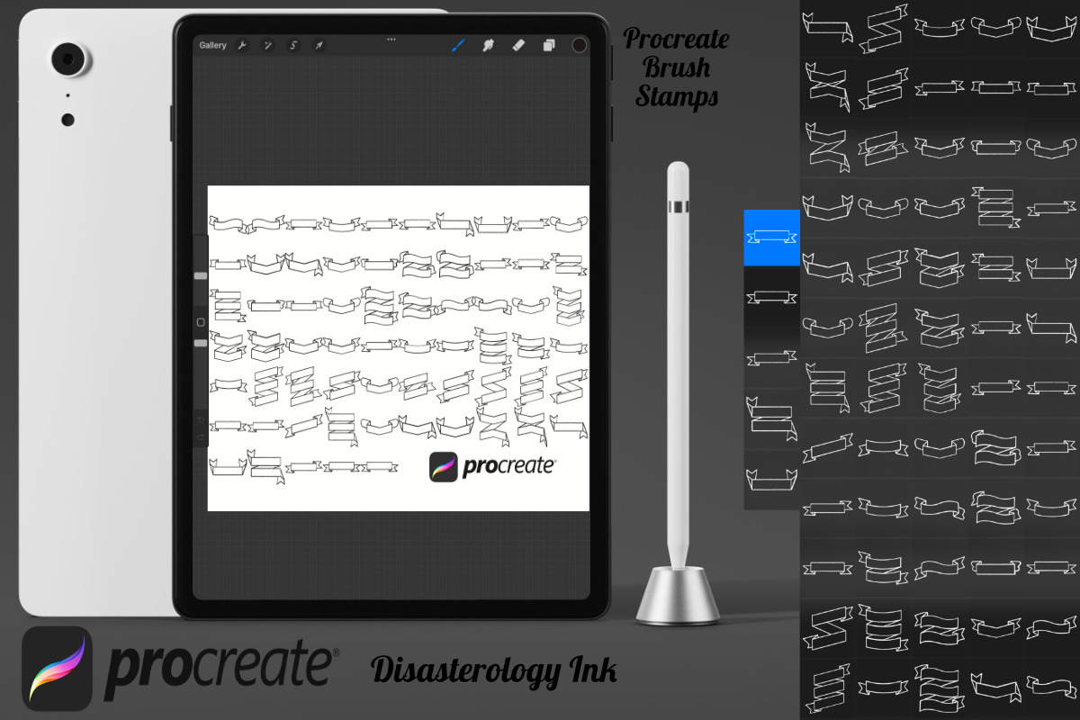 Ribbon Banners Set 5 Procreate Brush, a Brush Add-On by Disasterology Ink (Photo 2 of 10)