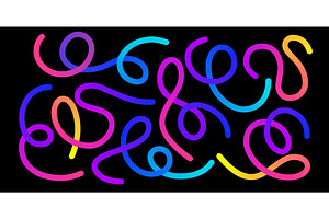 Gradient color lines collection on, an Illustration by YuliiaOsadcha