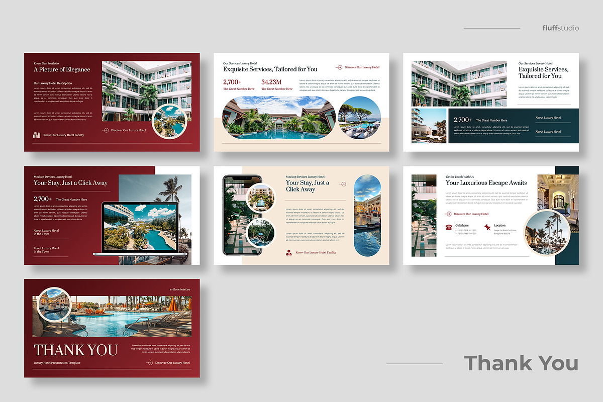 Luxury Hotel Google Slides Template, a Presentation Template by fluffstudio (Photo 4 of 4)