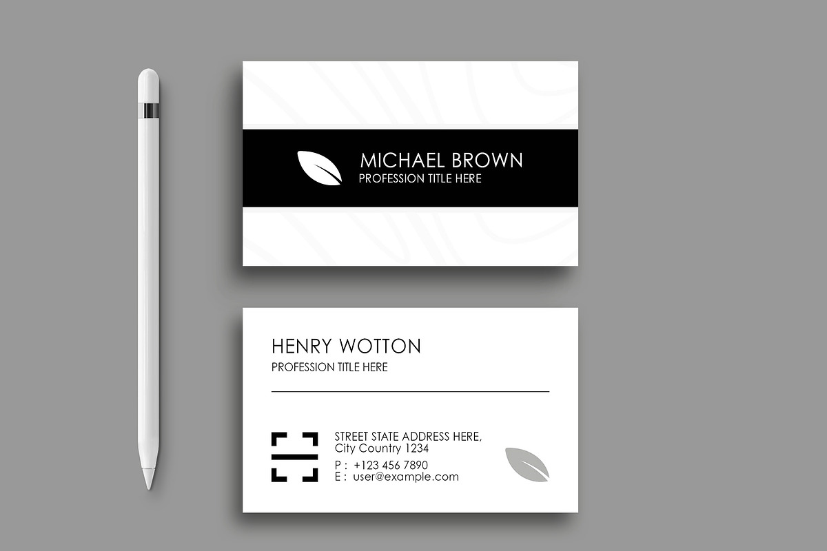 Simple Professional Business Card, a Business Card Template by ClickPaint_Studio (Photo 3 of 3)