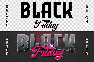 3D Text Effect Black Friday Style