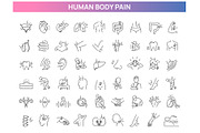 Human Pain Icons Set, an Outline Icon by Tettygreen (Thumbnail 1 of 2)