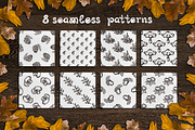 Fall elements, cards and patterns, an Illustration by AV Design (Thumbnail 2 of 7)