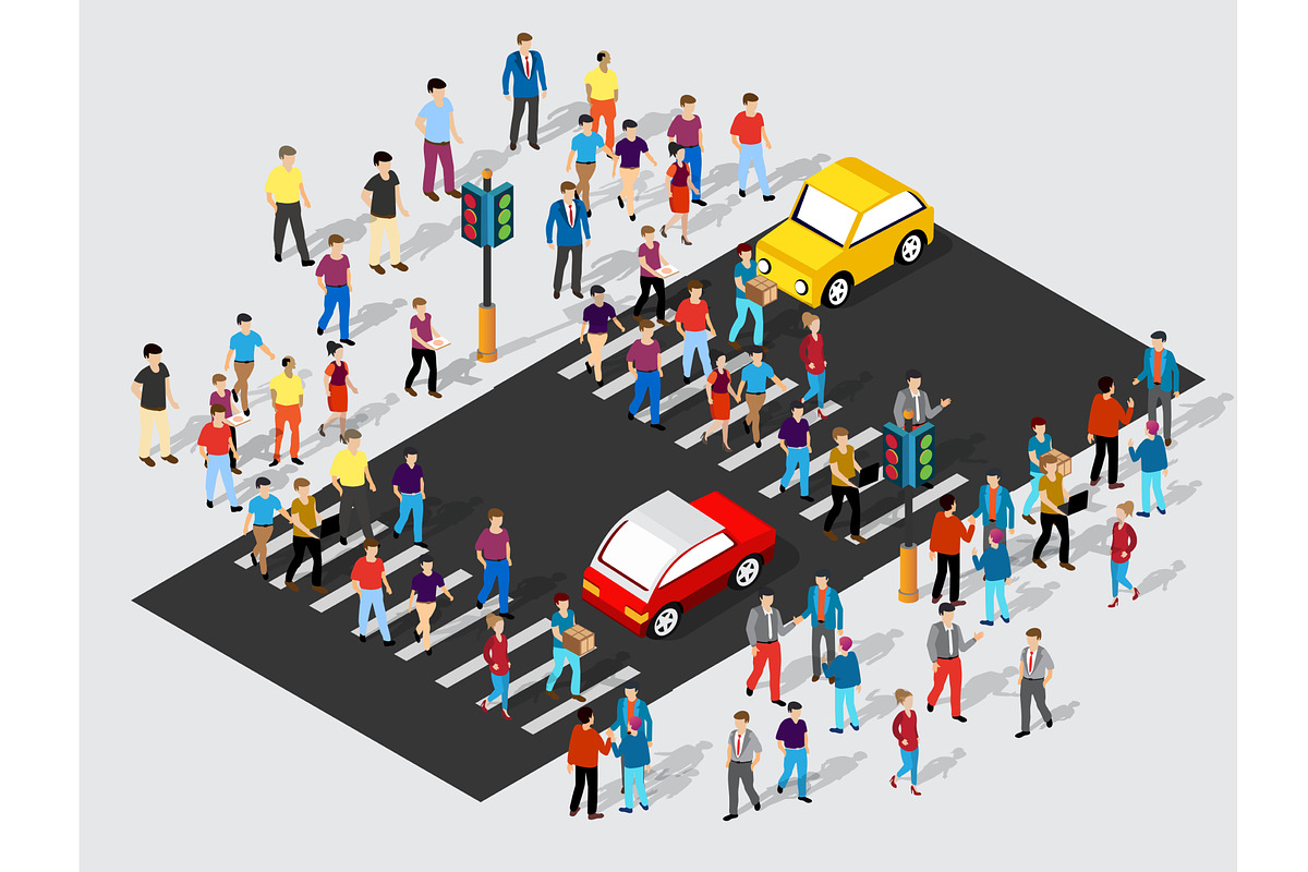Isometric Street crossroads 3D, a Person Illustration by AlexZeL (Photo 1 of 3)