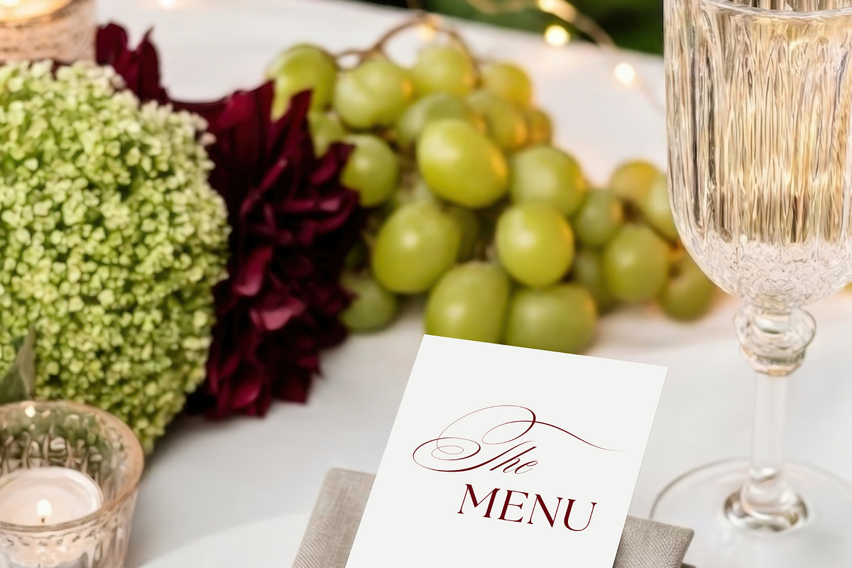 4x9.25 Garden Wedding Menu Mockup, an Advertising Mockup by Serenefeeling (Photo 3 of 8)