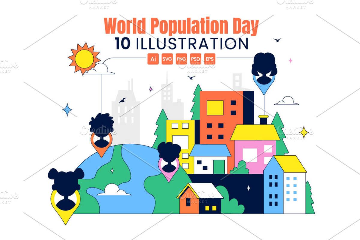 10 World Population Day Illustration, a Person Illustration by denayunebgt (Photo 1 of 4)