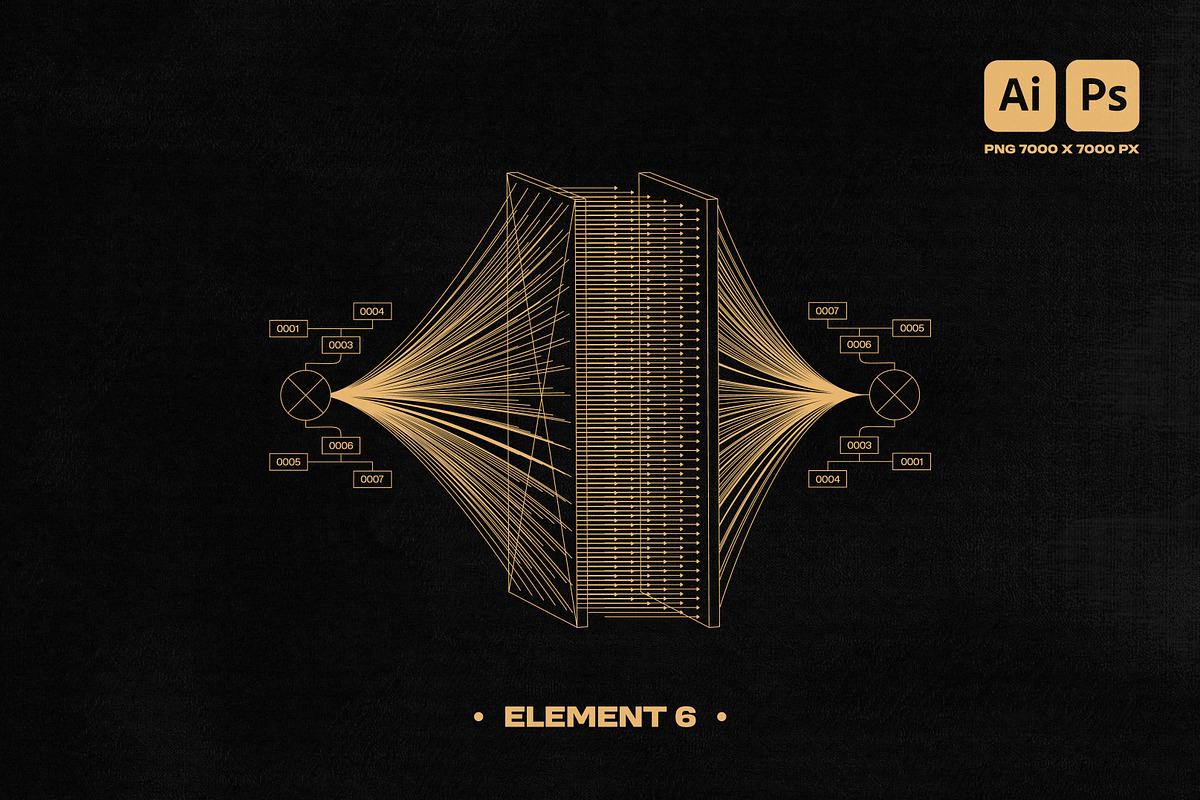 3D WIREFRAME VECTOR GRAPHIC PACK, an Object Graphic by BonkiStudio (Photo 7 of 9)