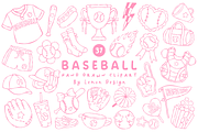 Baseball Hand Drawn Clipart, a Sport Illustration by LemonDesign (Thumbnail 1 of 3)