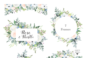 Rose And Thistle Clip Art Bundle