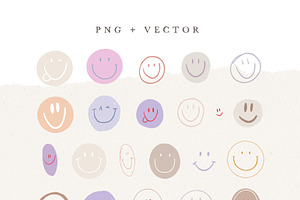 SMILE FACE LILAC / Png Vector File