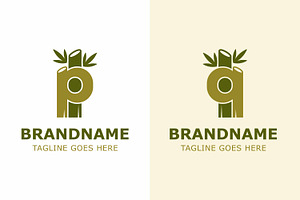 Letter P Q or PI QI Bamboo Logo, a Branding & Logo Template by Pray Art Design Studio
