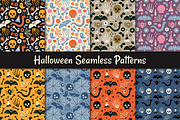 8 Halloween patterns, a Pattern Graphic by tetiana.svirska (Thumbnail 1 of 4)