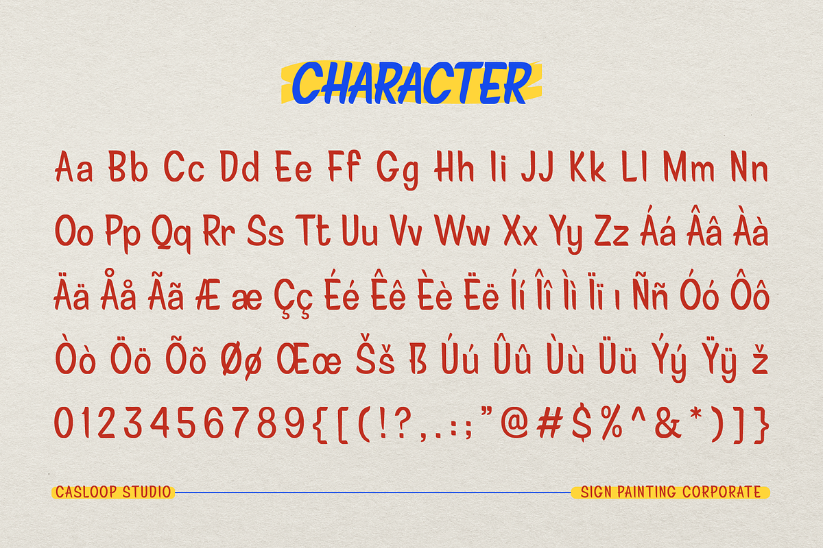 Sign Painting Corporate Font, a Sans Serif Font by Casloop Studio (Photo 3 of 8)