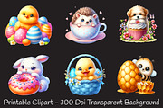 Cute Peeking Easter Animals Clipart, an Illustration by RobertsArt (Thumbnail 5 of 7)