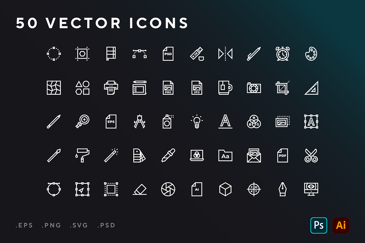 Graphic designer icons, an Outline Icon by Wencory (Photo 1 of 2)