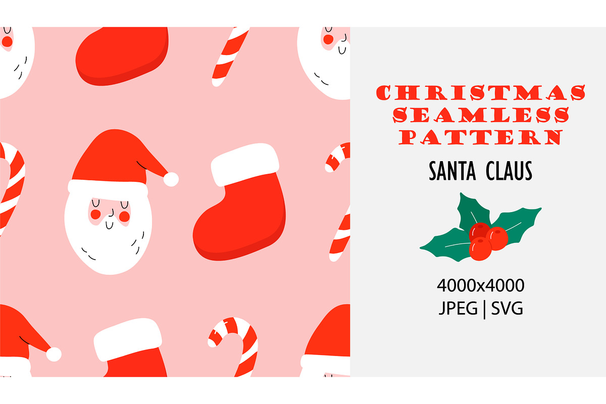 Santa Claus Seamless Pattern, a Pattern Graphic by fancykeith (Photo 1 of 3)