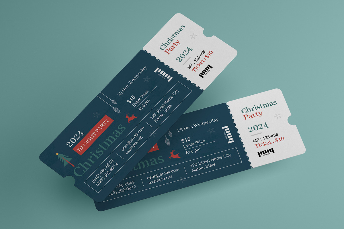 Christmas Event Ticket Layout, a Stationery Template by ContestDesign (Photo 1 of 2)