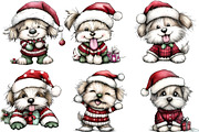 Funny Christmas Dogs Clipart, an Illustration by DreamArtGraphic (Thumbnail 2 of 4)