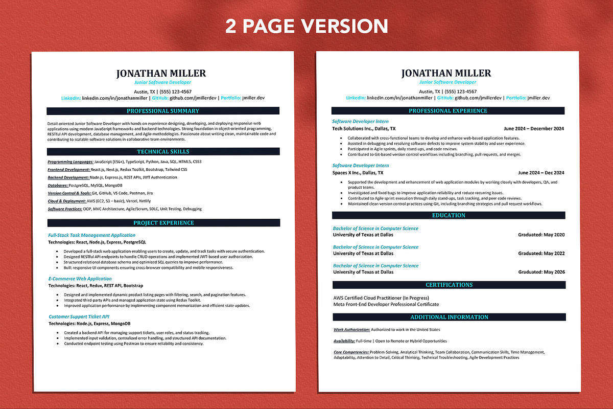 Modern ATS Resume Template in word, a Resume Template by Design_Xlab (Photo 2 of 10)