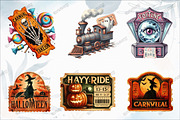 Halloween Old Tickets Clipart, a Graphic by designcity5 (Thumbnail 3 of 5)