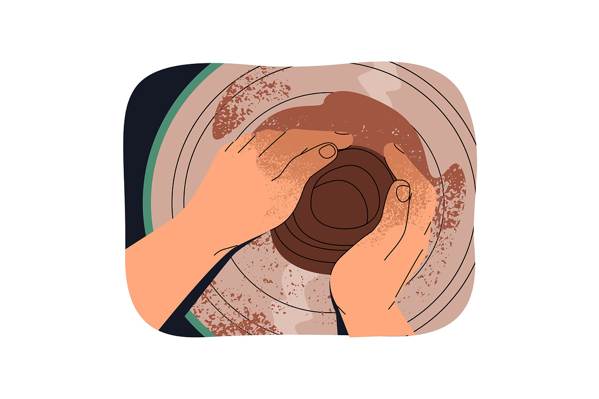 People do ceramics, pottery workshop, a Person Illustration by PaperTrident (Photo 7 of 10)