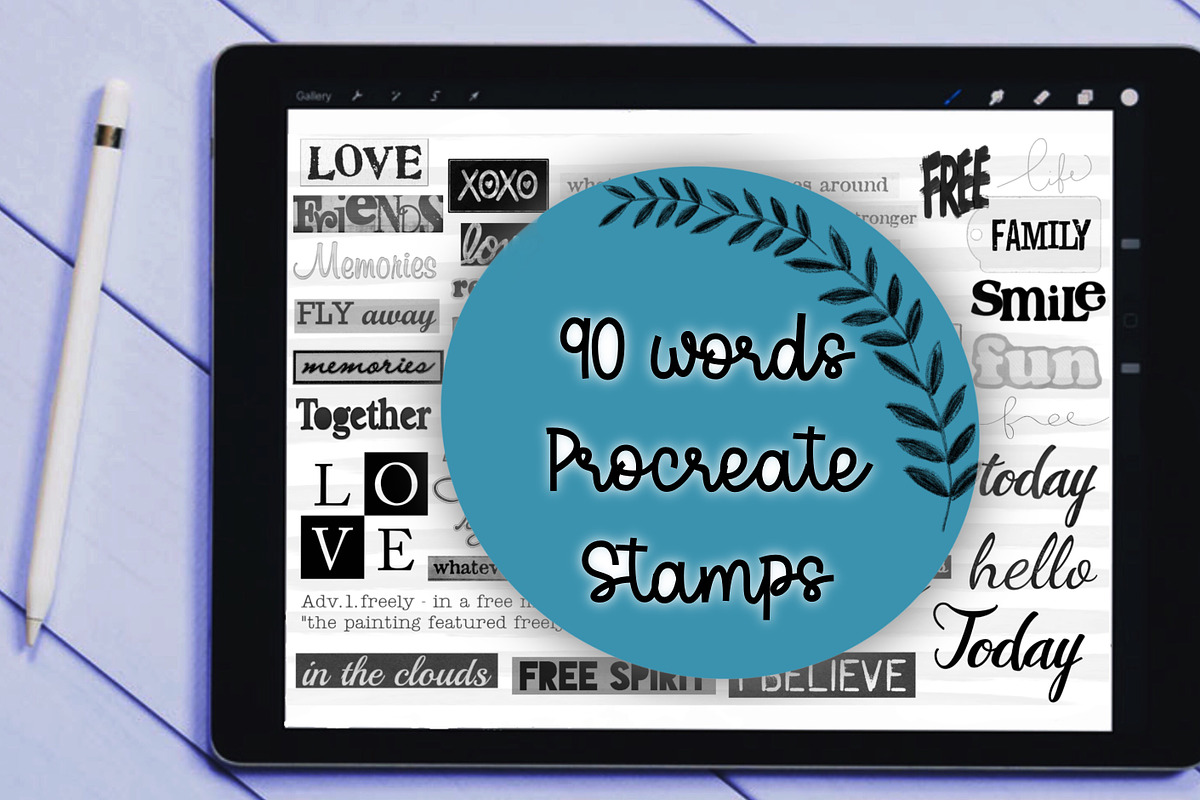Procreate Stamp Brushes Words/Quotes, a Brush Add-On by Li Zamperini (Photo 5 of 7)