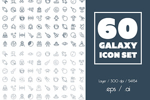 60 Galaxy Icon Set - $5