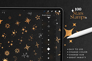 100 Procreate Stars Stamps, a Brush Add-On by RadekBroz (Thumbnail 2 of 7)