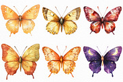 Watercolor Autumn butterflies PNG, an Illustration by Craft Nest (Thumbnail 2 of 6)