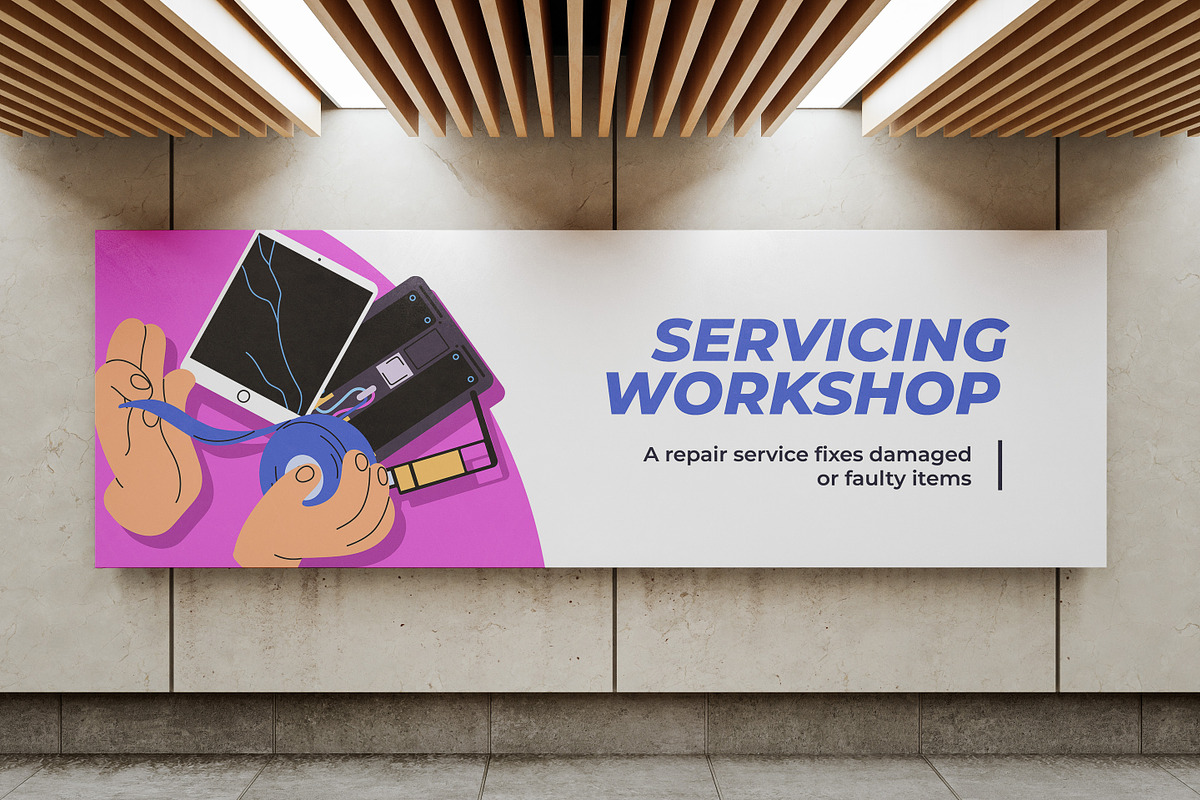 Electronics repair set, ad templates, a Technology Illustration by PaperTrident (Photo 9 of 10)