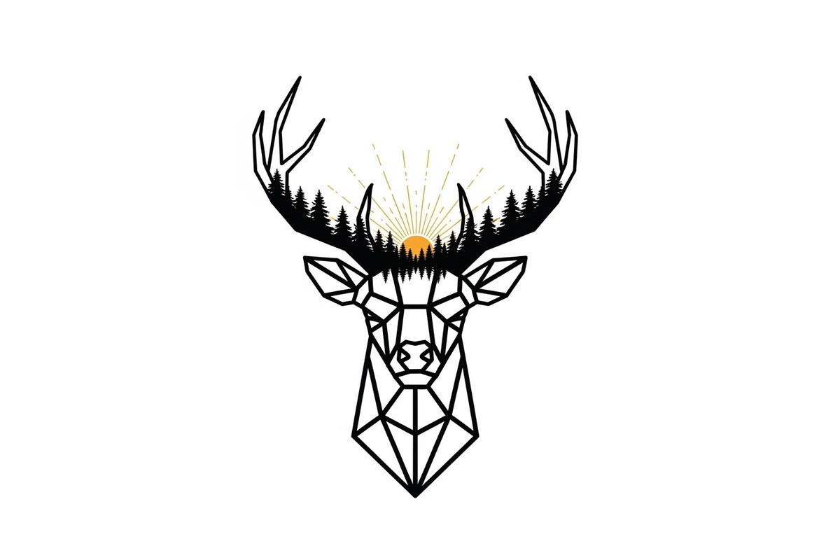 Artistic Geometric Deer Head Bundle, an Illustration by yasushie (Photo 17 of 31)