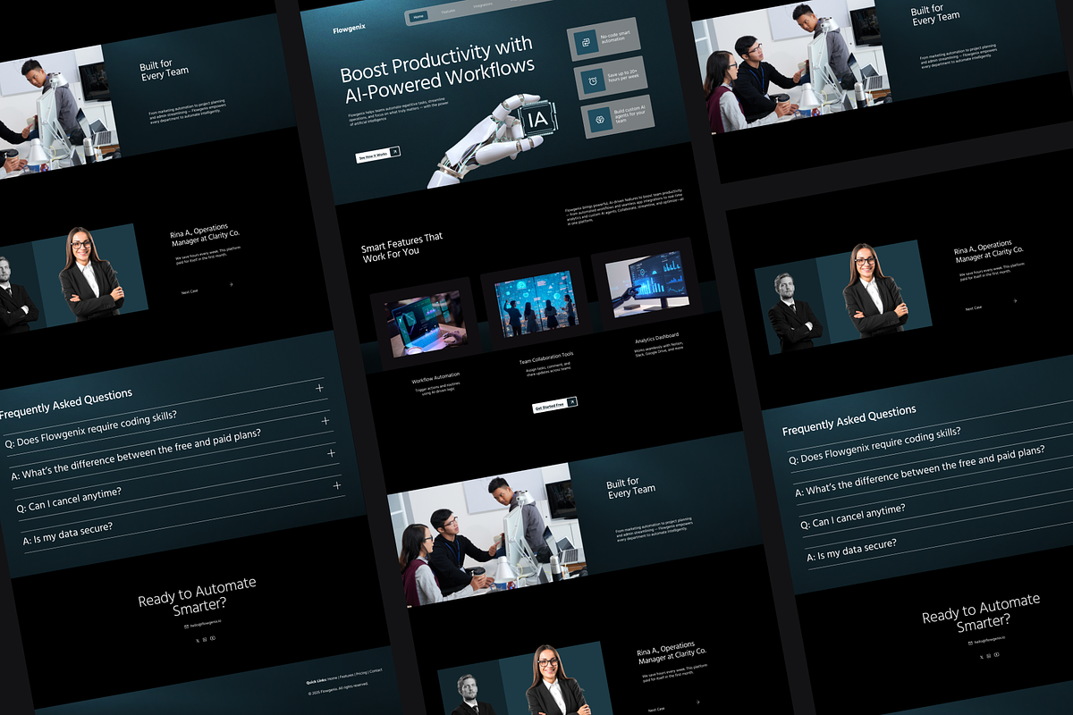 Figma AI SaaS Productivity, a Landing Page Template by Musara (Photo 3 of 5)