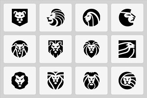 Lion head geometric minimal logo, a Branding & Logo Template by Vectorium Studio