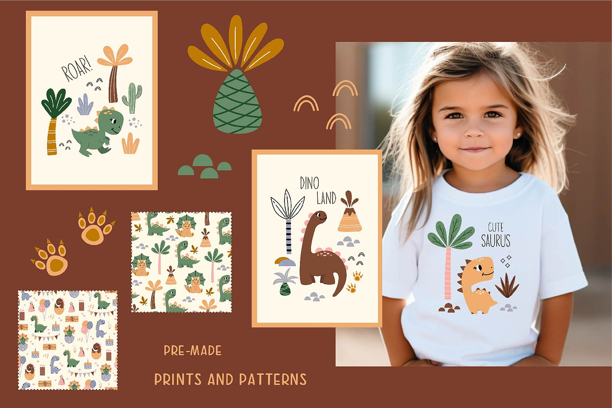 Baby Dino set. Graphic & Pattern, an Animal Illustration by EltaMaxArt (Photo 13 of 14)