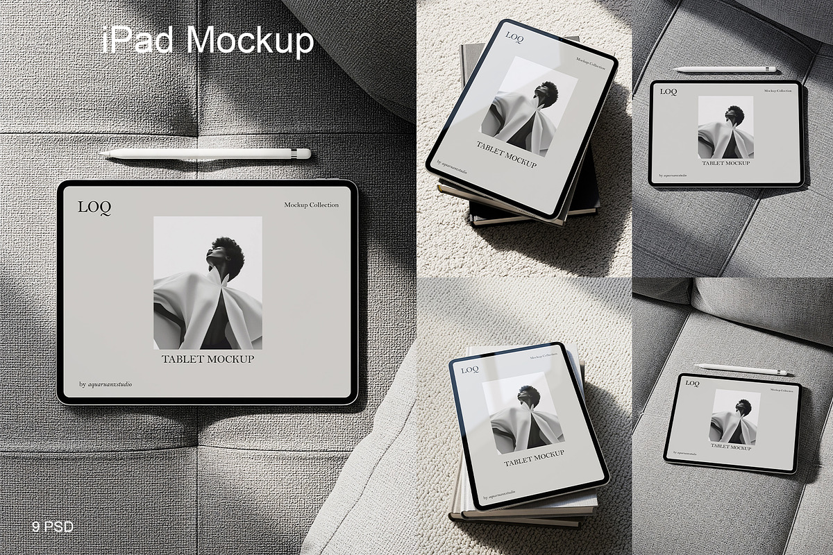 iPad Mockup, an iPad Mockup by Aquarianz Studio (Photo 1 of 6)