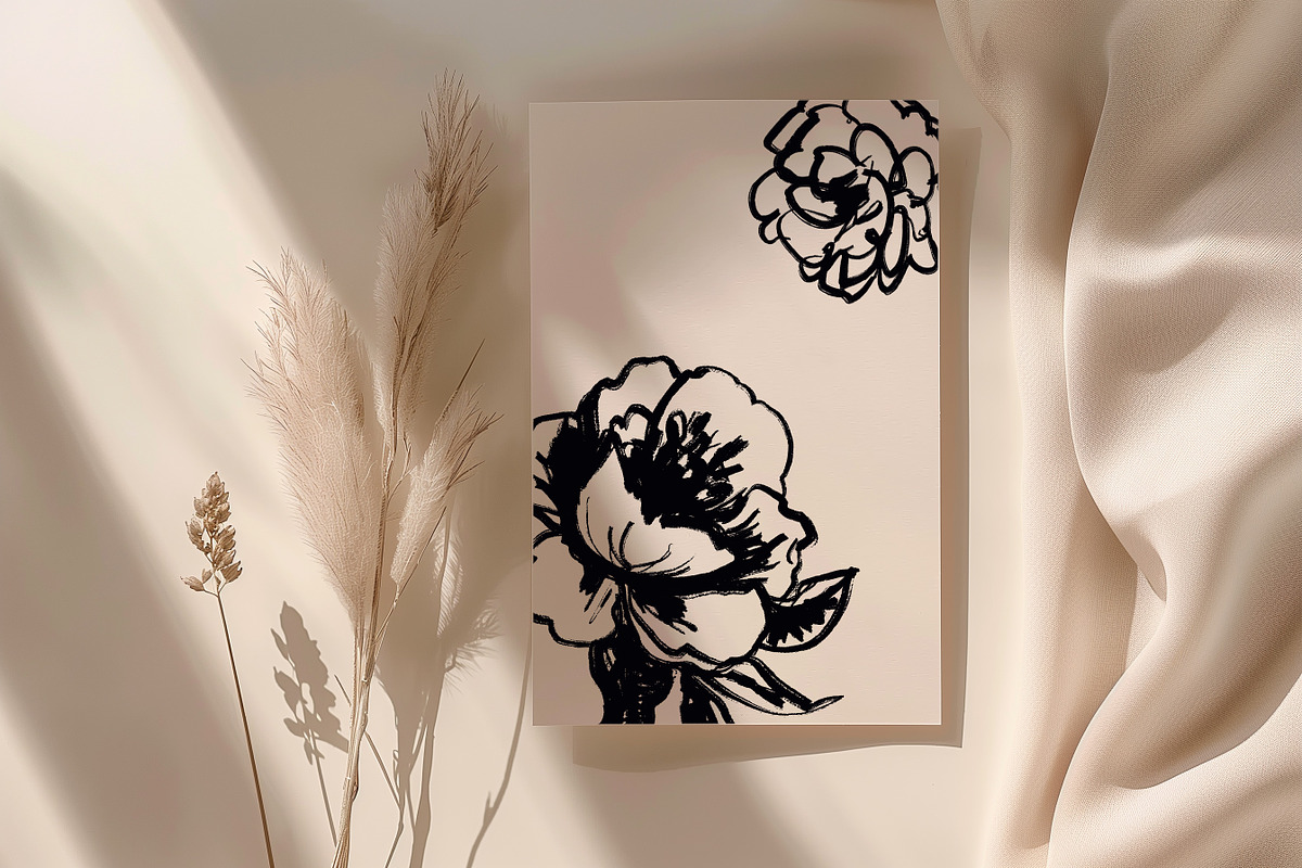 Inky Flowers Doodle Stamps Procreate, a Brush Add-On by Dervik Art Store (Photo 3 of 8)