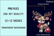 Cute Christmas Reindeer Clipart PNG, an Illustration by SinaCreation (Thumbnail 6 of 7)