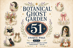 Botanical Ghost Garden 51 PNG