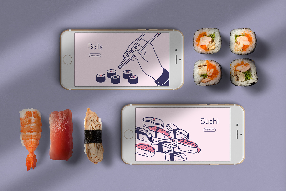 Sushi, Asian food banner, menu cover, a Food Illustration by Good Studio (Photo 6 of 6)