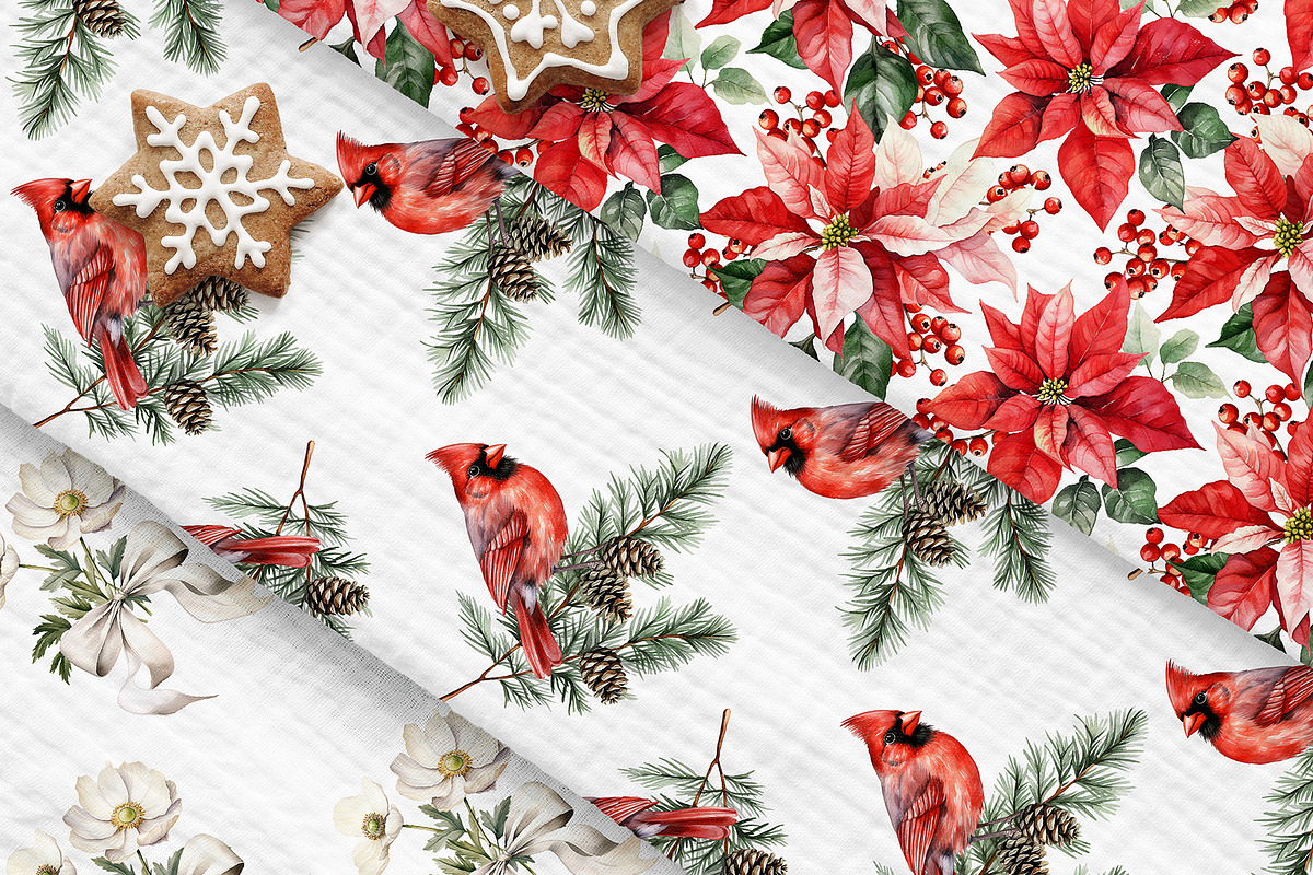 Christmas watercolor floral set, a Seasonal Illustration by Tabita's shop (Photo 7 of 16)