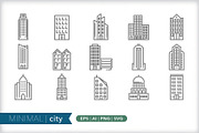 Buildings 4-pack icon bundle, an Outline Icon by Picture Window (Thumbnail 3 of 6)