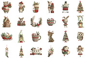 Cute Boho Christmas Watercolor Clipa, an Illustration by Sublimation Artist (Thumbnail 2 of 6)