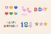 Birthday candles and patterns set, an Outline Icon by My.Ordinarty (Thumbnail 3 of 10)