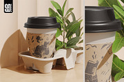 Paper Coffee Cups in Carrier Mockup, an Advertising Mockup by SD Mockup (Thumbnail 2 of 4)