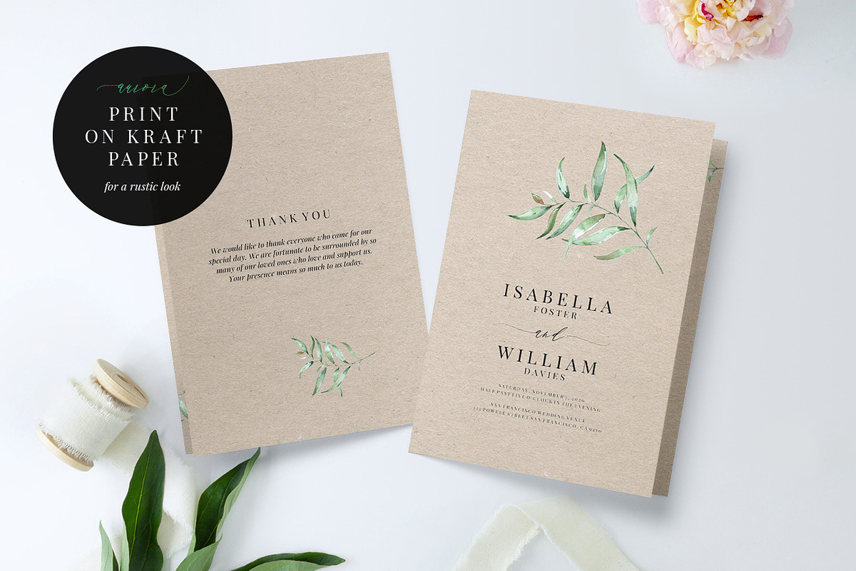 Folded Wedding Program Template, an Invitation Template by Alice Bluefox (Photo 5 of 9)